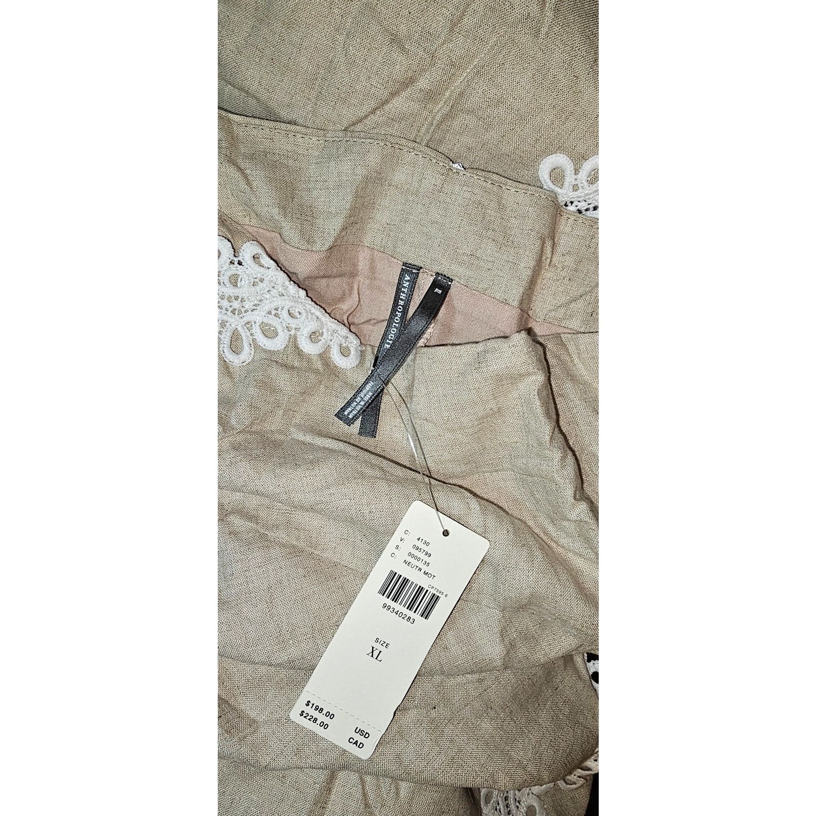 Anthropologie NWT Linen Blend Sleeveless Square-Neck Midi Dress $198 XL Size XL / US 12-14 / IT 48-50 - 4 Thumbnail
