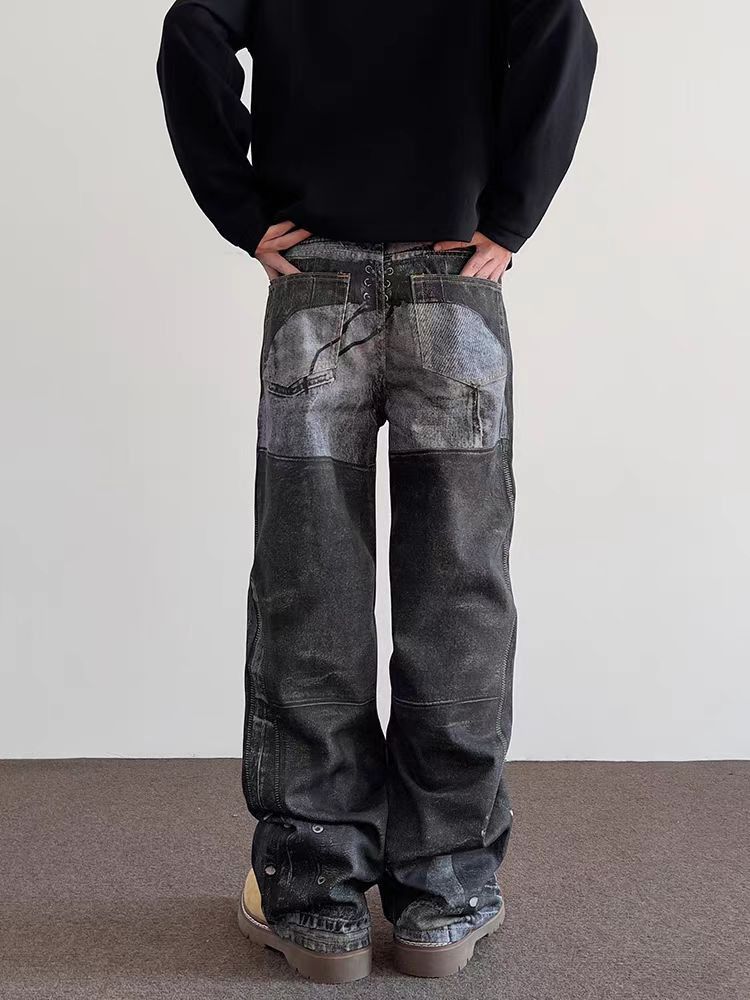Japanese Brand High Street Hip Hop Straight Leg Micro Flare Jeans Size US 34 / EU 50 - 4 Thumbnail