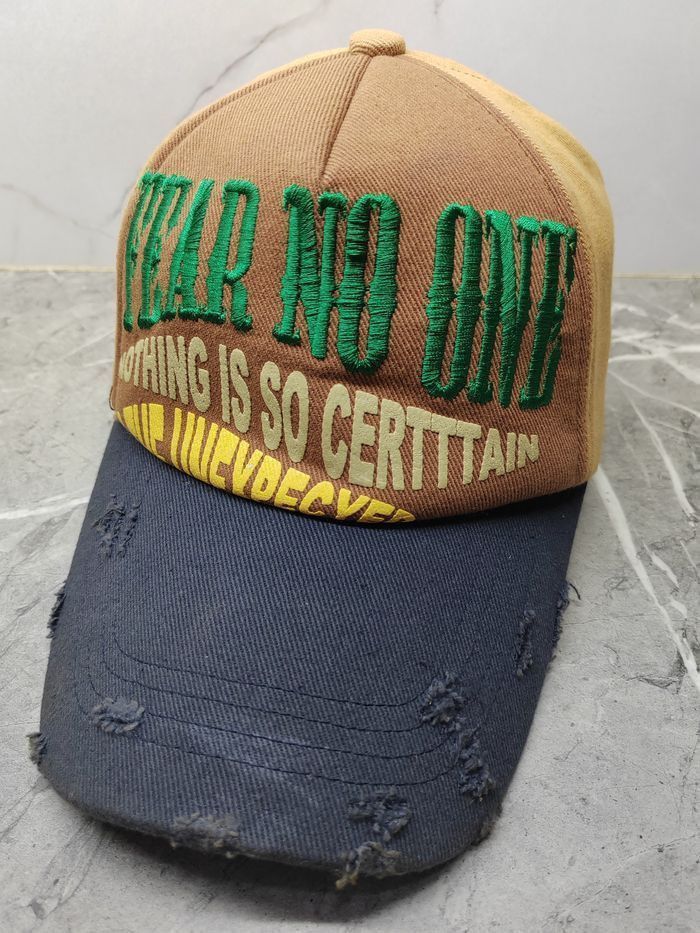 Japanese Brand Vintage Fear No One Distressed Style Cap Hat Size ONE SIZE - 1 Thumbnail