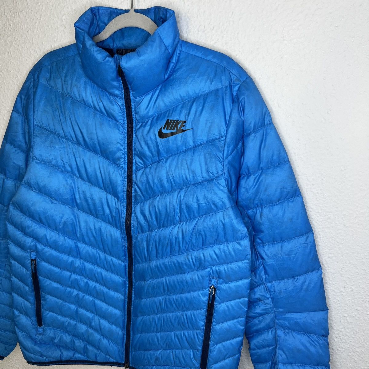 Nike Nike Tech Fleece Puffer Down Jacket Blue Log Rare Y2K Drill Size US M / EU 48-50 / 2 - 3 Thumbnail