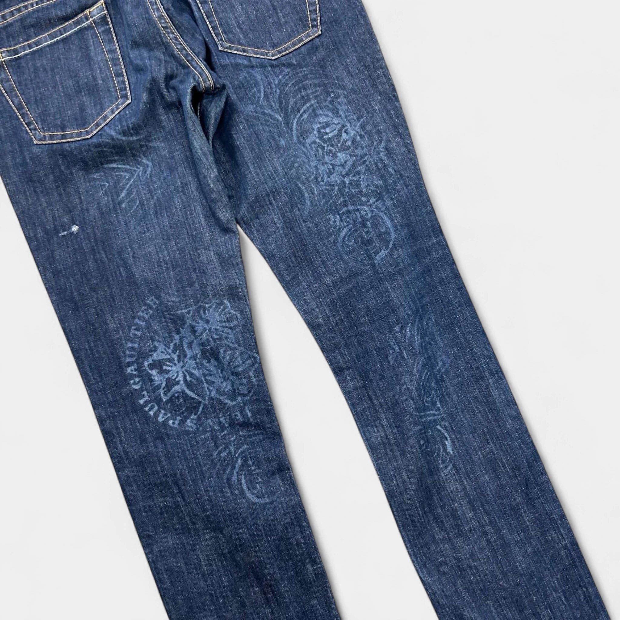 Jean Paul Gaultier Jean Paul Gaultier Graphic Blue Denim Jeans Size US 29 - 5 Thumbnail