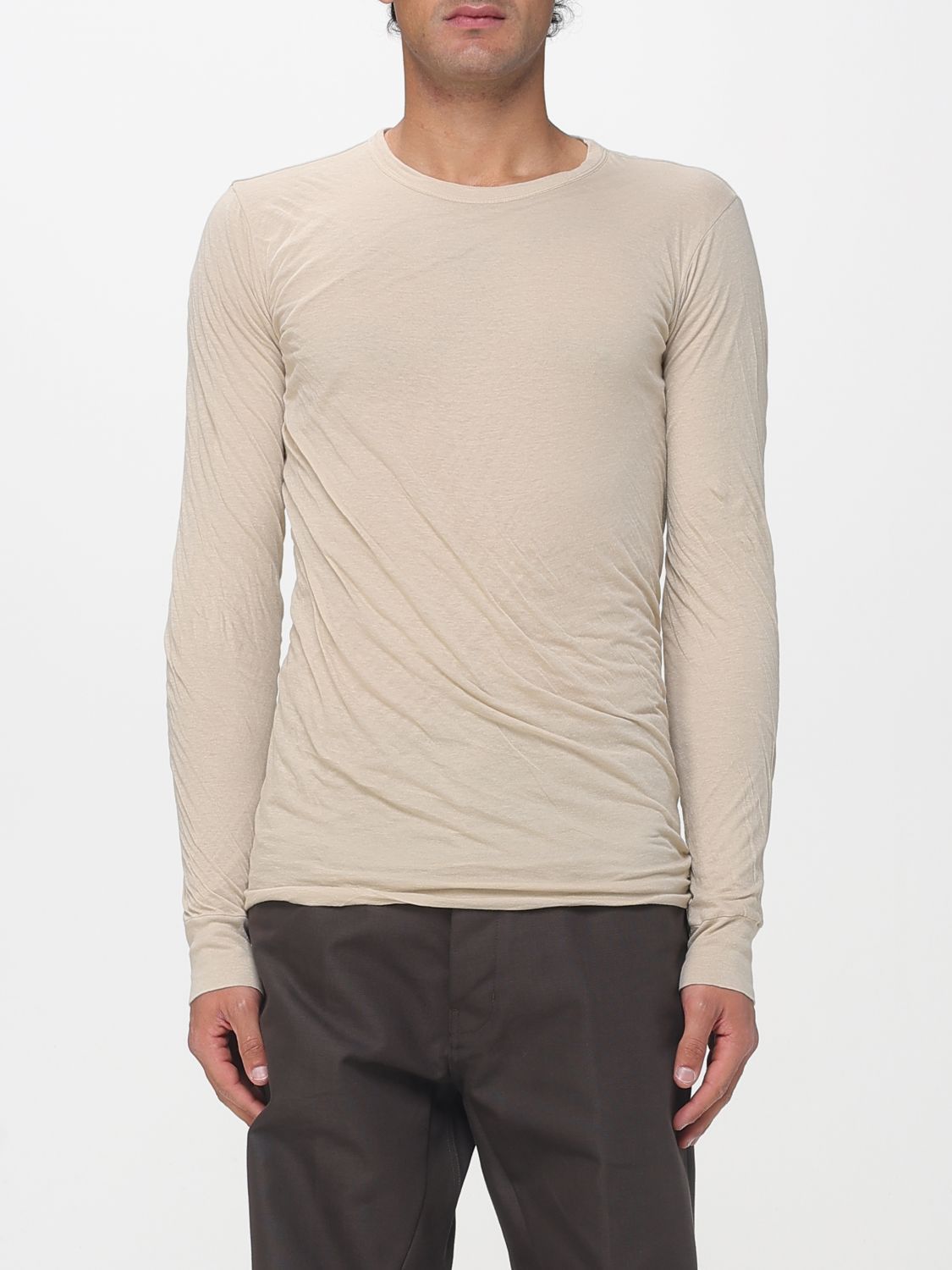Rick Owens Rick Owens T-Shirt Men Beige Size US XL / EU 56 / 4 - 1 Thumbnail