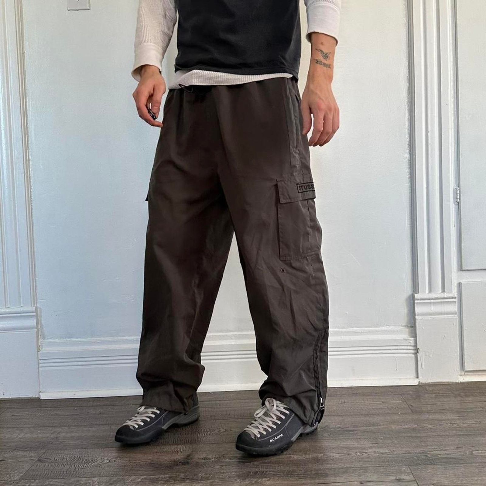 Stussy Rare Vintage 90s Stussy Squadron Cargo Parachute Nylon Pants Size US 31 - 2 Thumbnail