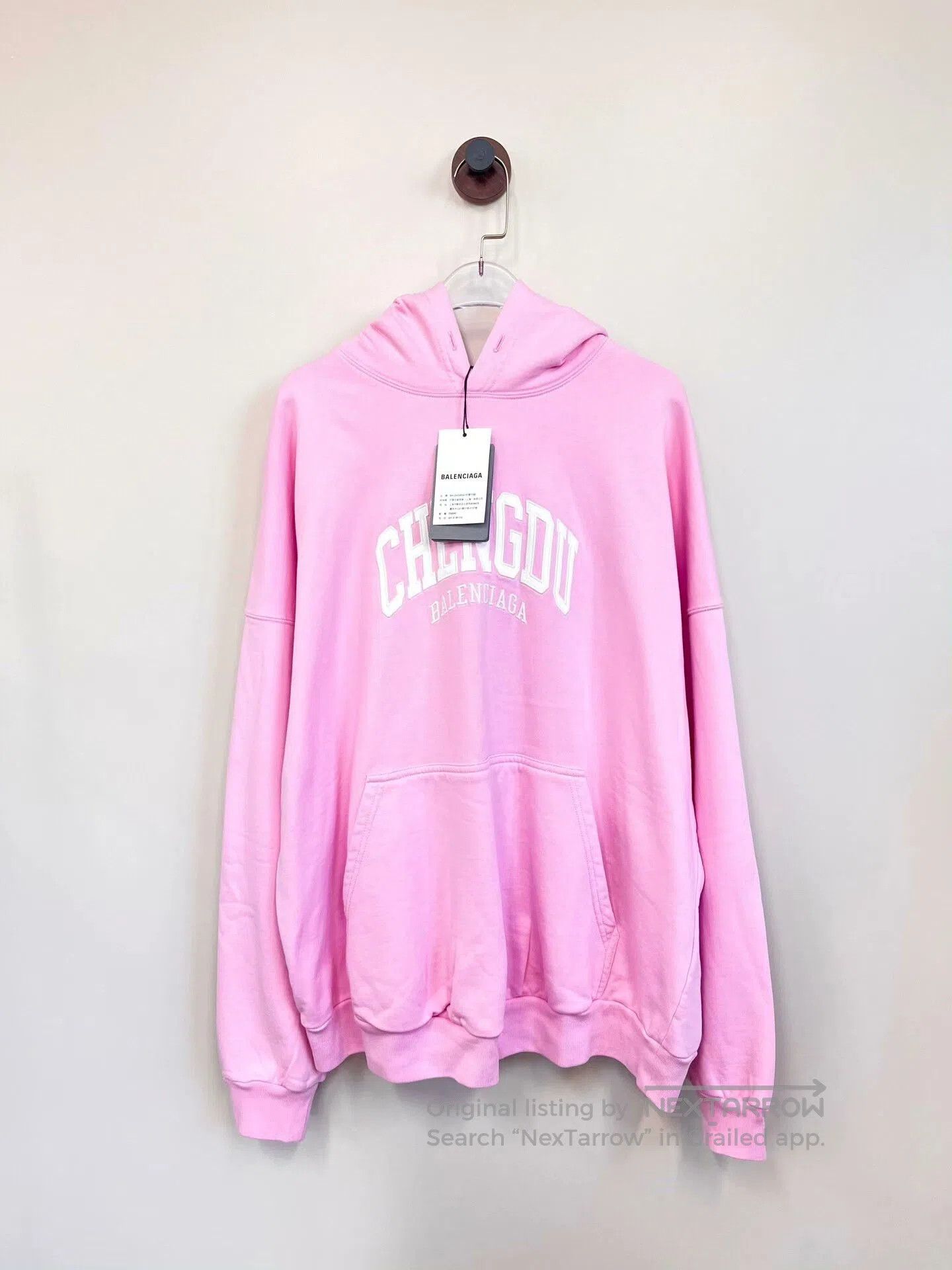 Balenciaga Pink Balenciaga Knit Logo Hoodie. Size S / US 4 / IT 40 - 1 Thumbnail