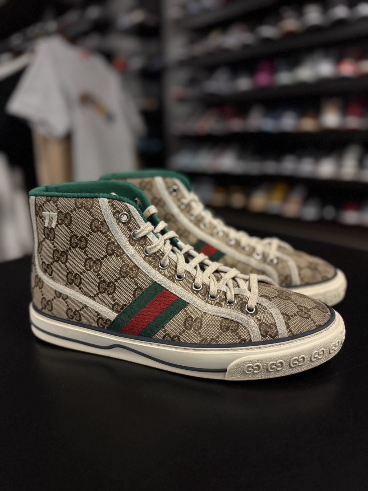 Gucci Gucci High Top 77 Tennis Sneakers Size 7.5G/8M Size US 8 / EU 41 - 2 Thumbnail