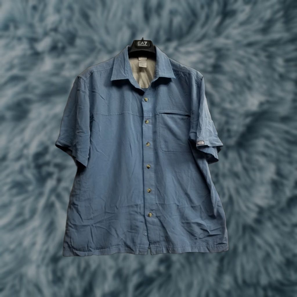 The North Face The North Face Mens Blue Short Sleeve Button-Up Size Medium Size US 31 - 1 Thumbnail
