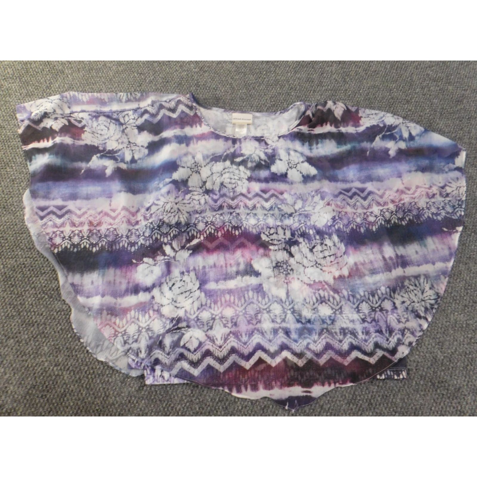 Vintage Alfred Dunner Blouse Shirt 1X Womens Purple Sleeveless Geometric Knit Polyester Pullover Casual Round Neck Floral Size XL / US 12-14 / IT 48-50 - 2 Thumbnail