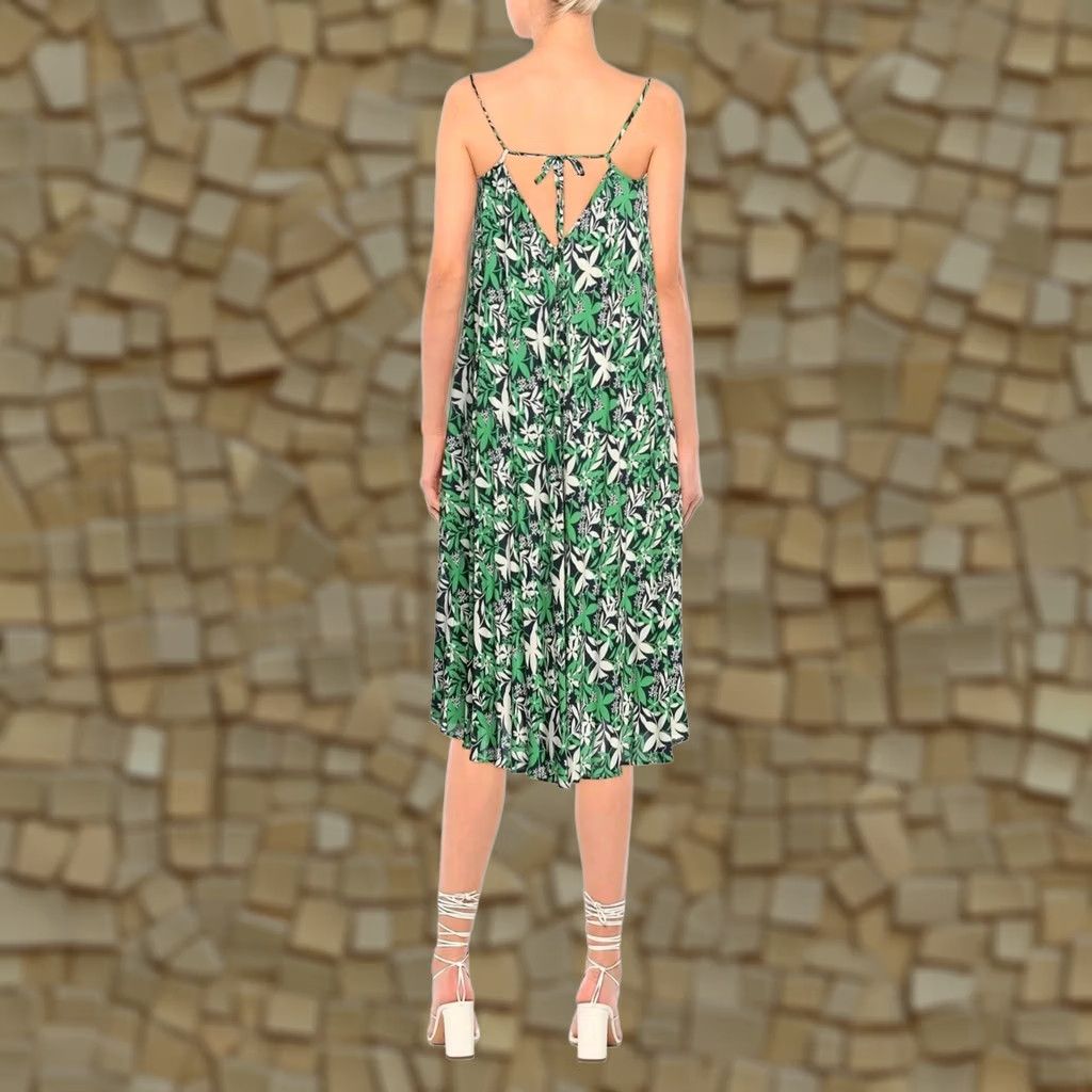Velvet VINTAGE? No. (Note: Original is not vintage) Velvet by Graham & Spencer Womens Dress Sleeveless V-Neck Floral Midi Challis XS Green Size XS / US 0-2 / IT 36-38 - 1 Thumbnail