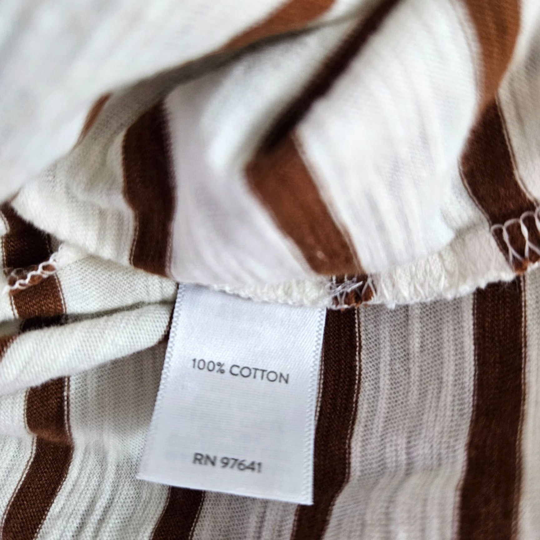 J. Jill Blouse Shirt Womens Large L Striped Cotton Nutmeg Cream Long Sleeve Buttonless Pullover Historical Style: Basic New with Tags