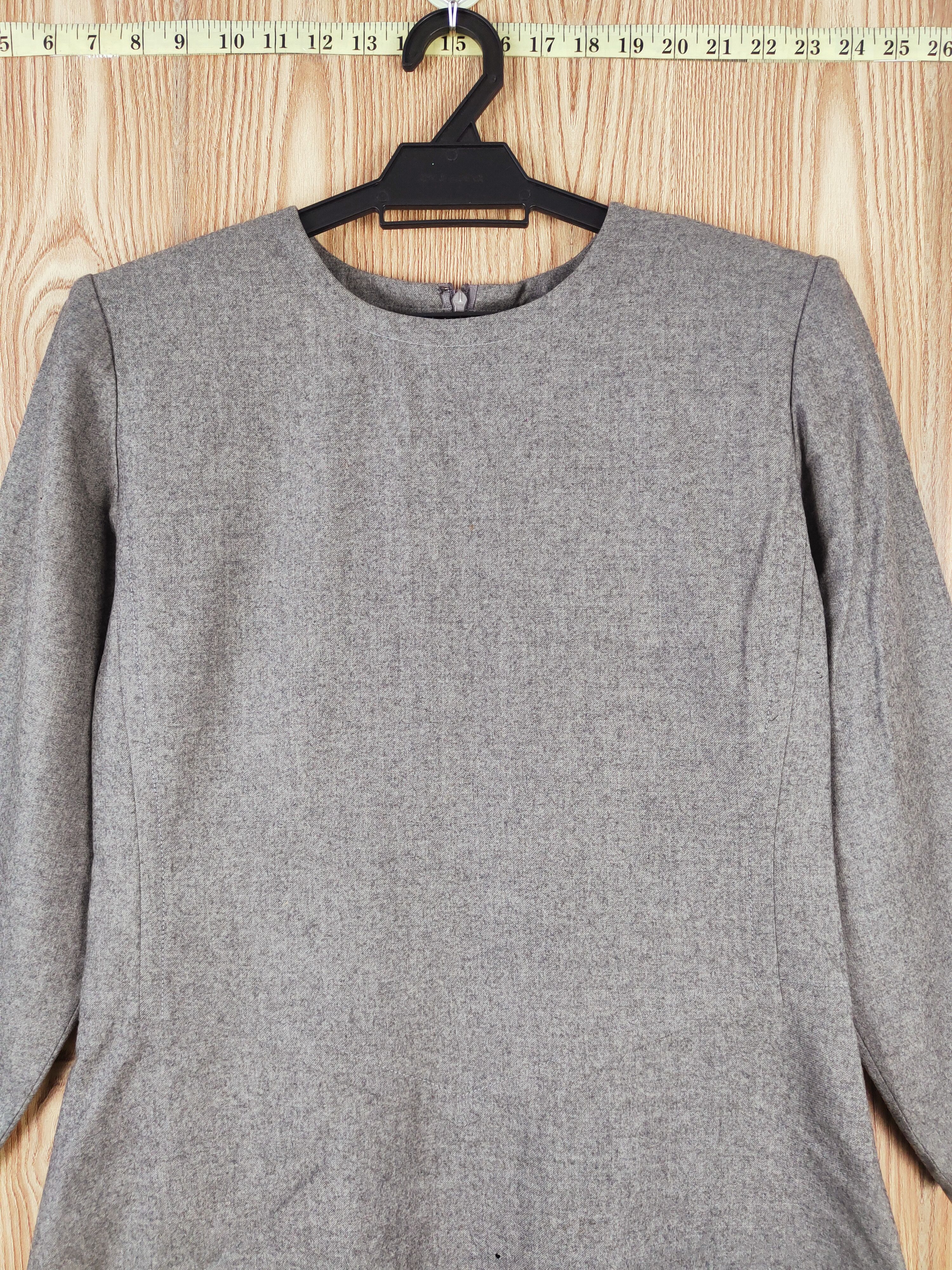 Designer × Yves Saint Laurent Yves Saint Laurent Gray Long Sleeve Midi Dresses Size S / US 4 / IT 40 - 2 Thumbnail