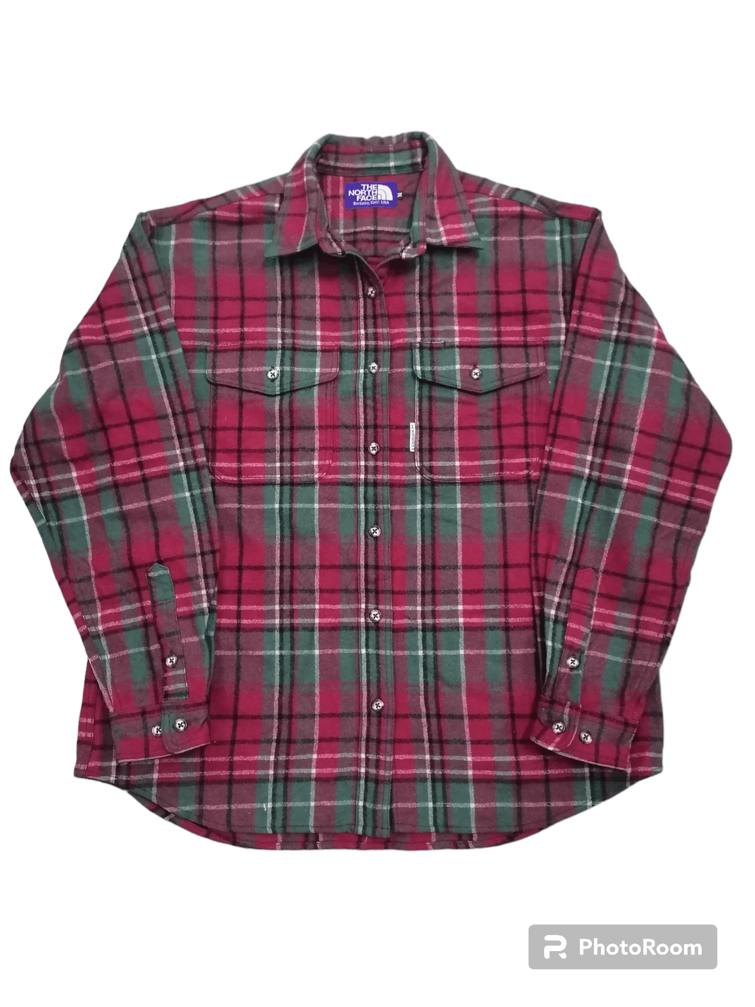 image of Nanamica x Outdoor Life Vintage The North Face Purple Label Tartan Flannel Shirt in Red Tartan (Siz