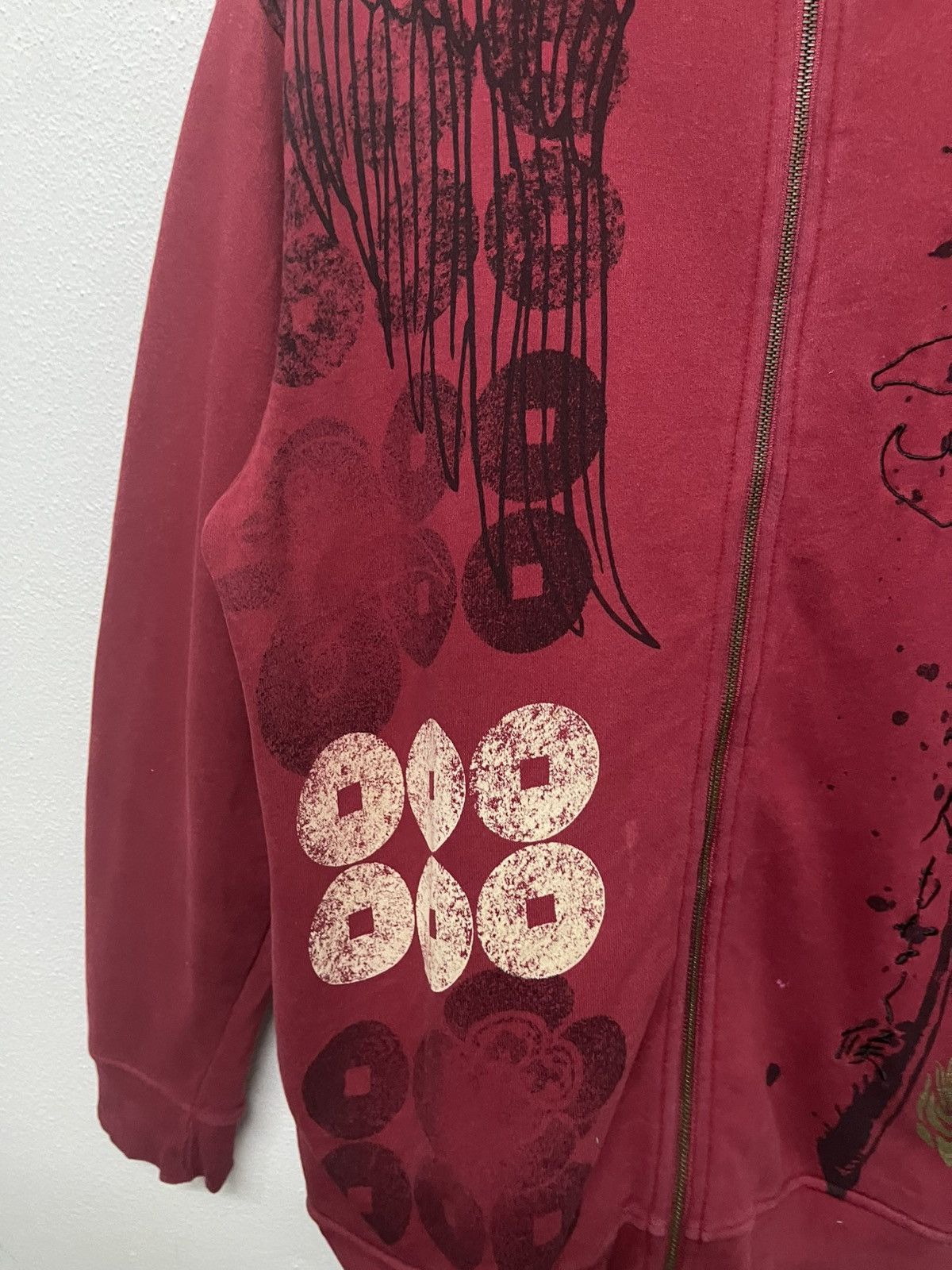 Karakuri Tamashii 2000s SENBU SUKAJAN DESIGN FULL PRINT ZIPPER HOODIE Size US L / EU 52-54 / 3 - 15 Thumbnail