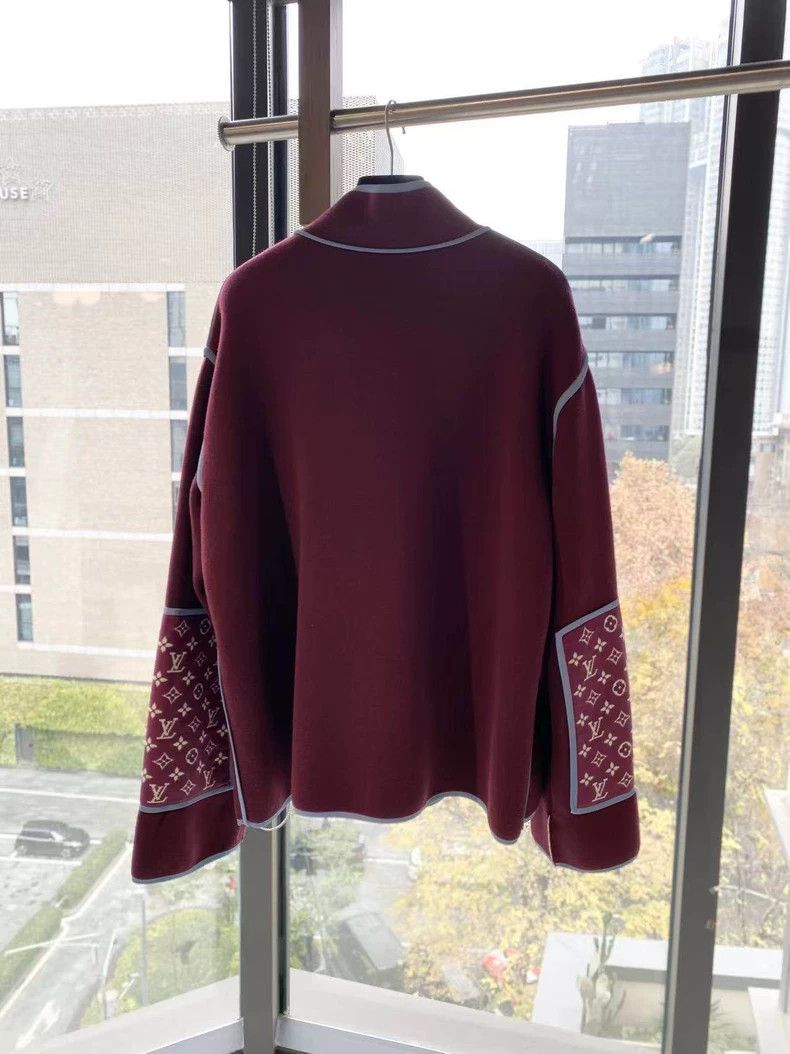 Louis Vuitton Louis Vuitton Nylon/sheep wool wine contrast zip-up sweats Size US S / EU 44-46 / 1 - 3 Thumbnail