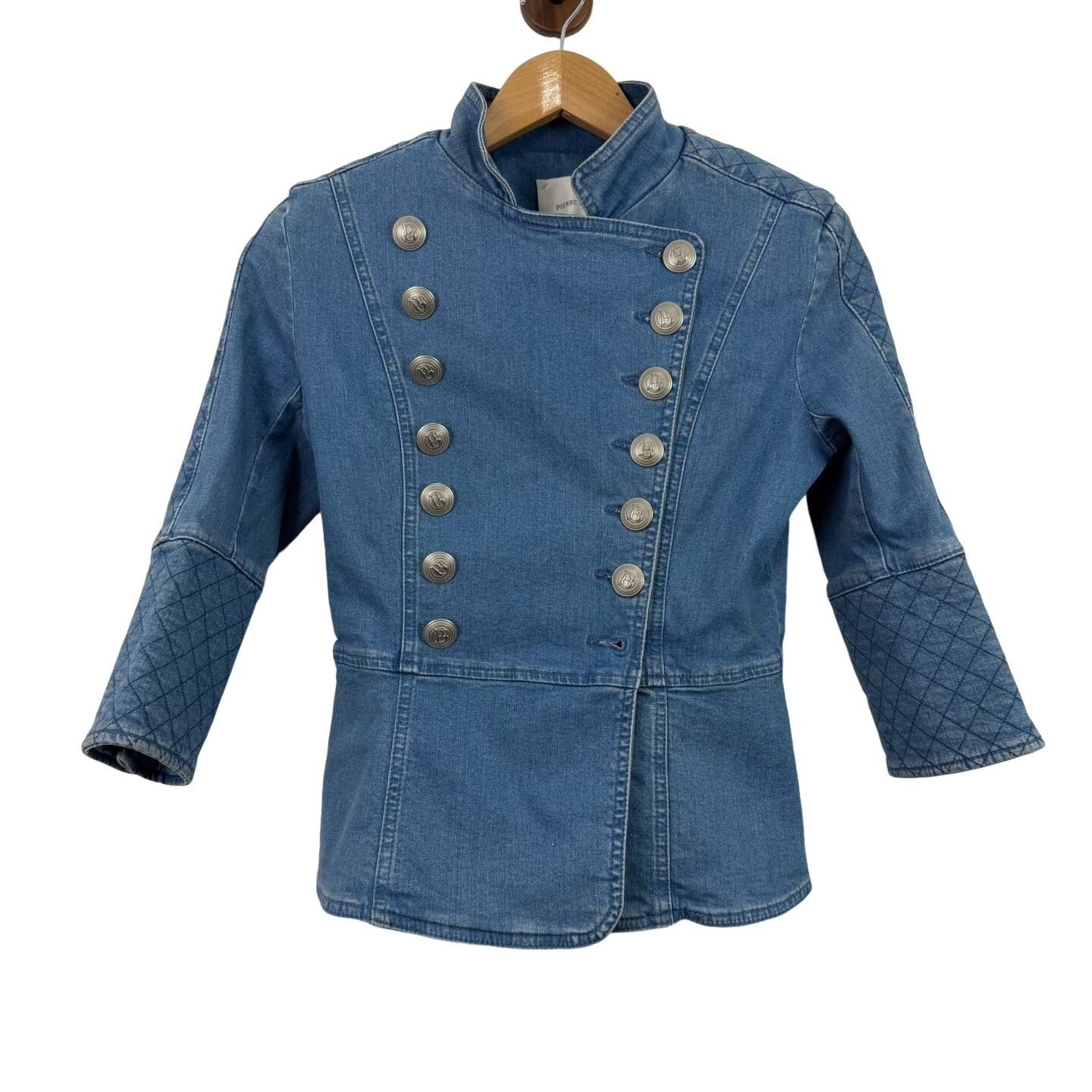 Balmain Pierre Balmain Quilted Denim Jacket 36 Size XS / US 0-2 / IT 36-38 - 1 Thumbnail