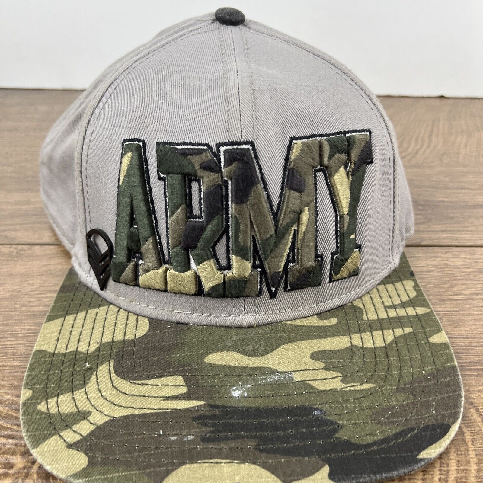 Other Army Snapback Hat Camo Gray Snapback Hat Adjustable Adult Si Size ONE SIZE - 7 Thumbnail
