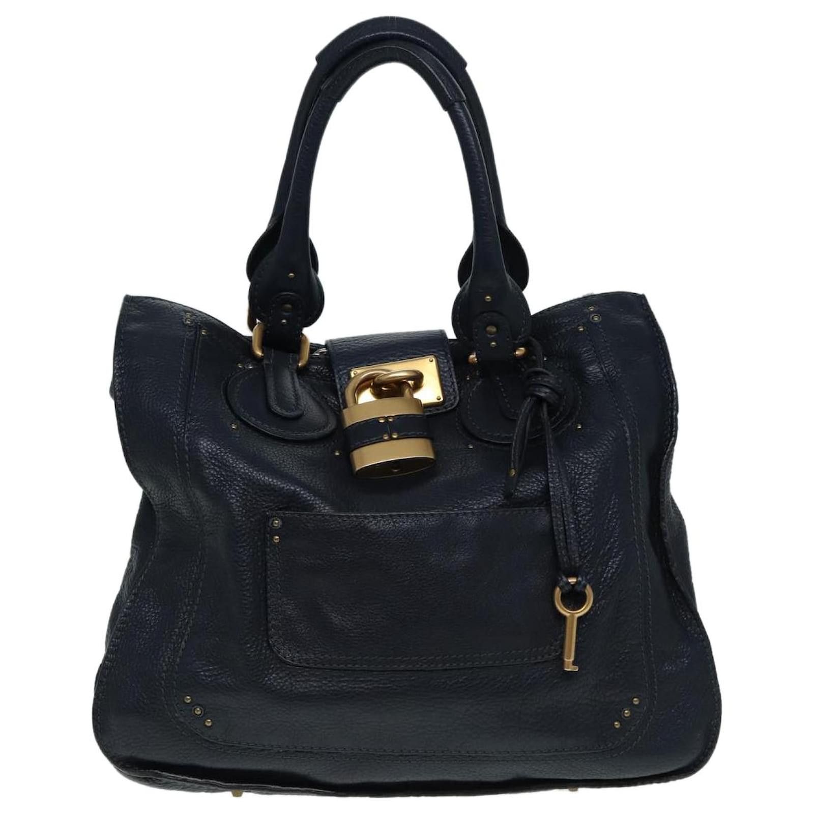 Chloe Chloe Paddington Hangbag Leather Gold Navy RARE Size ONE SIZE - 5 Thumbnail