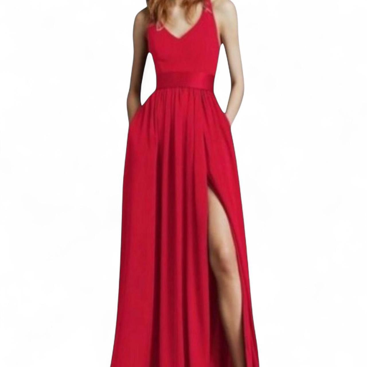 Vera Wang Vera Wang White Label Red silky dress size 4US Vintage Size S / US 4 / IT 40 - 2 Thumbnail