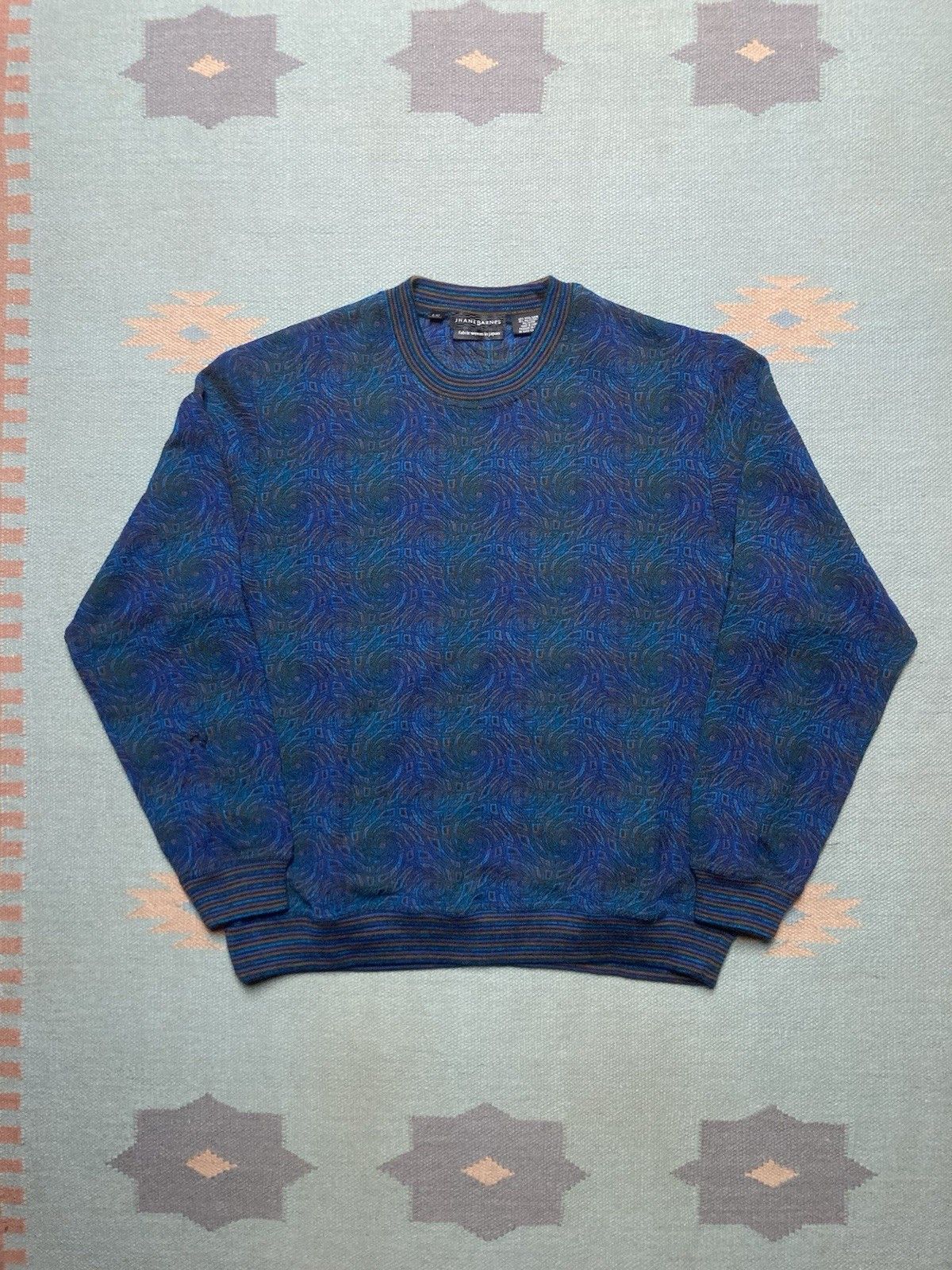 Vintage Jhane Barnes crewneck sweater shirt abstract fractal wool L Size US L / EU 52-54 / 3 - 1 Thumbnail