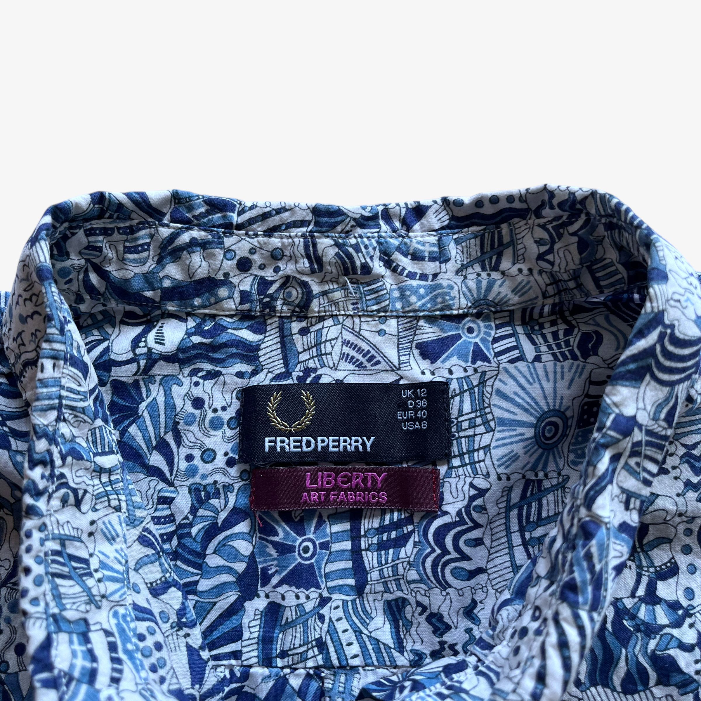 Fred Perry Vintage Y2K Women's Fred Perry Liberty Abstract Print Shirt Size L / US 10 / IT 46 - 2 Thumbnail