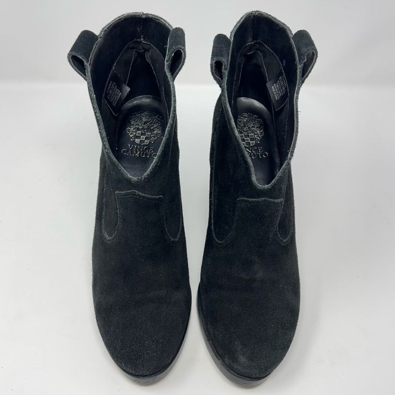 Vince Camuto Vince Camuto Hadrian Leather Ankle Booties Black Size 8.5M Size US 8.5 / IT 38.5 - 2 Thumbnail