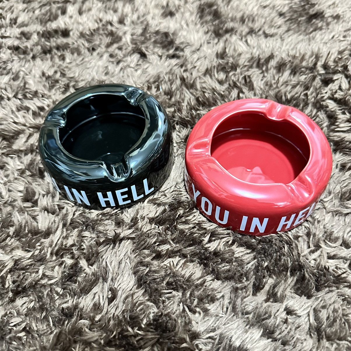 image of Supreme See U In Hell Ashtray in Black, Men's