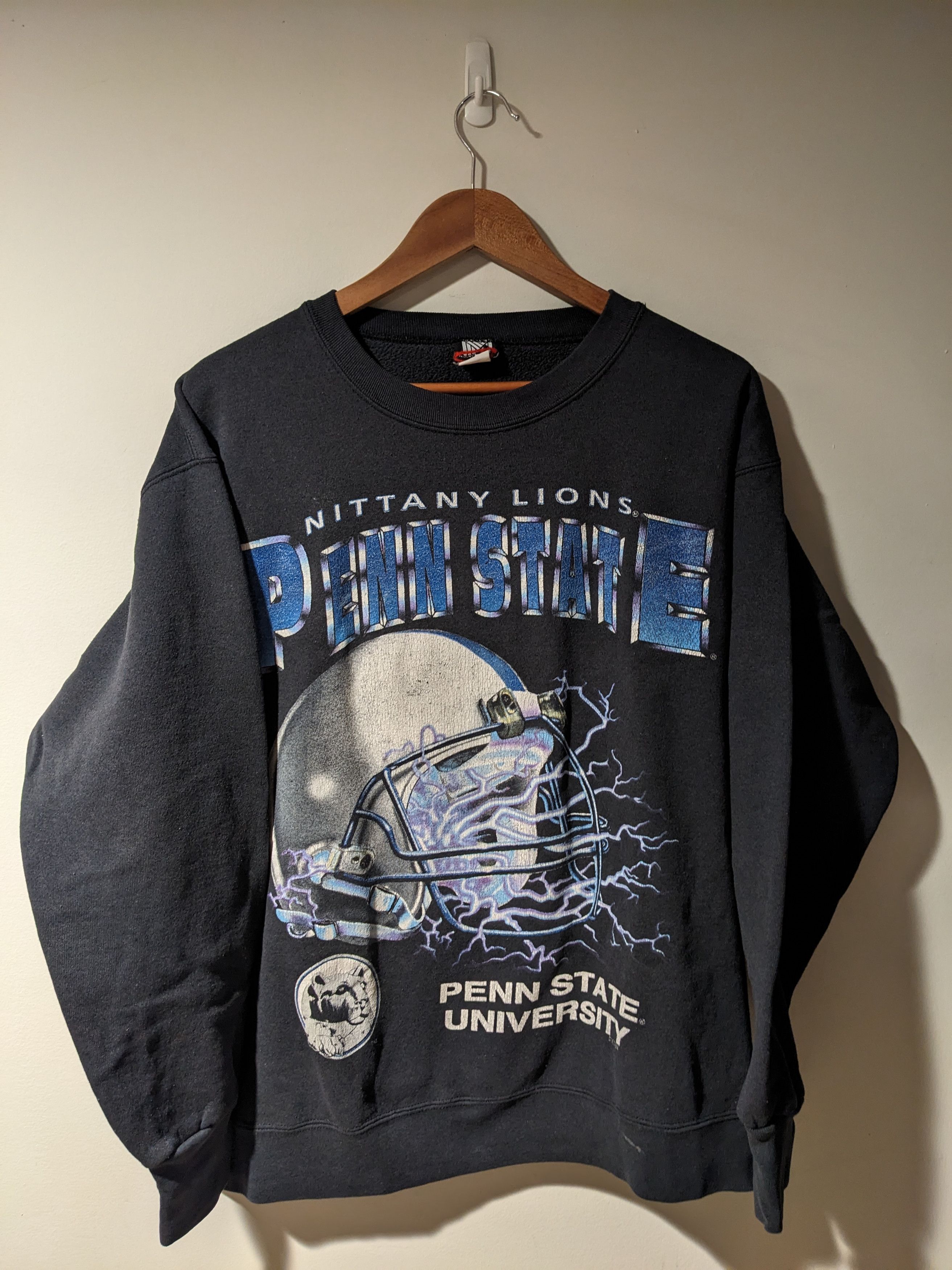 NCAA Vintage 90s Penn State Nittany Lion Helmet Sweatshirt Size US L / EU 52-54 / 3 - 1 Thumbnail