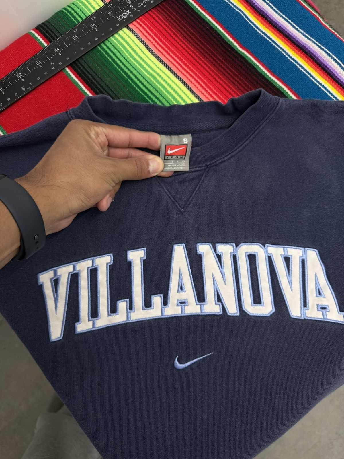 Nike Nike Villanova Navy Center Swoosh Sweatshirt 2000s NCAA Y2K Size US M / EU 48-50 / 2 - 6 Thumbnail