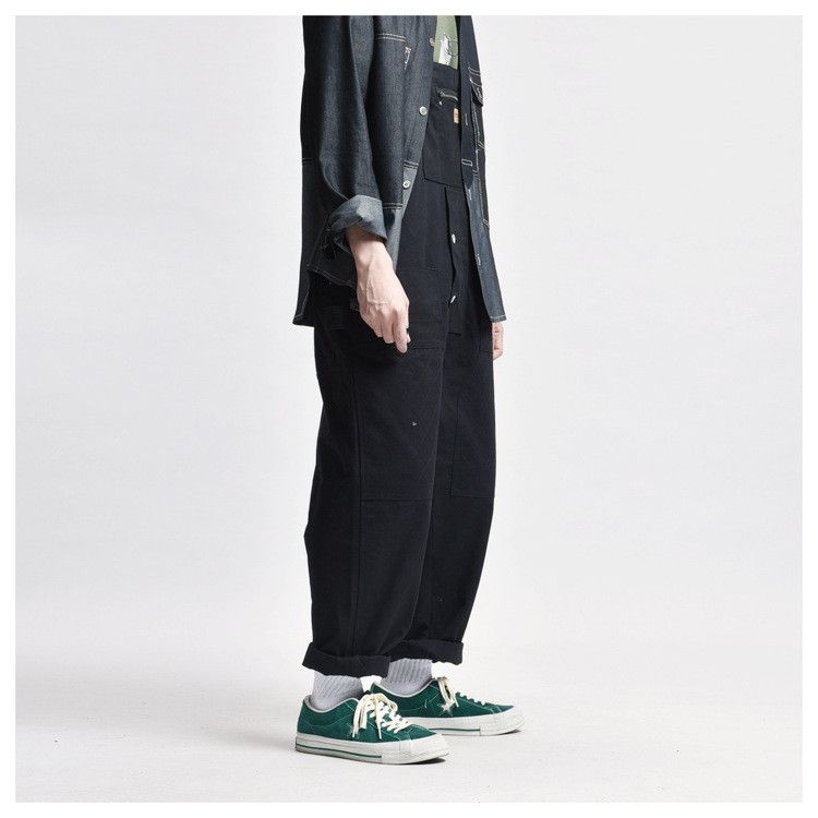 Japanese Brand Men's Street Washed Vintage Loose Multi-Pocket Overalls Size US 32 / EU 48 - 4 Thumbnail