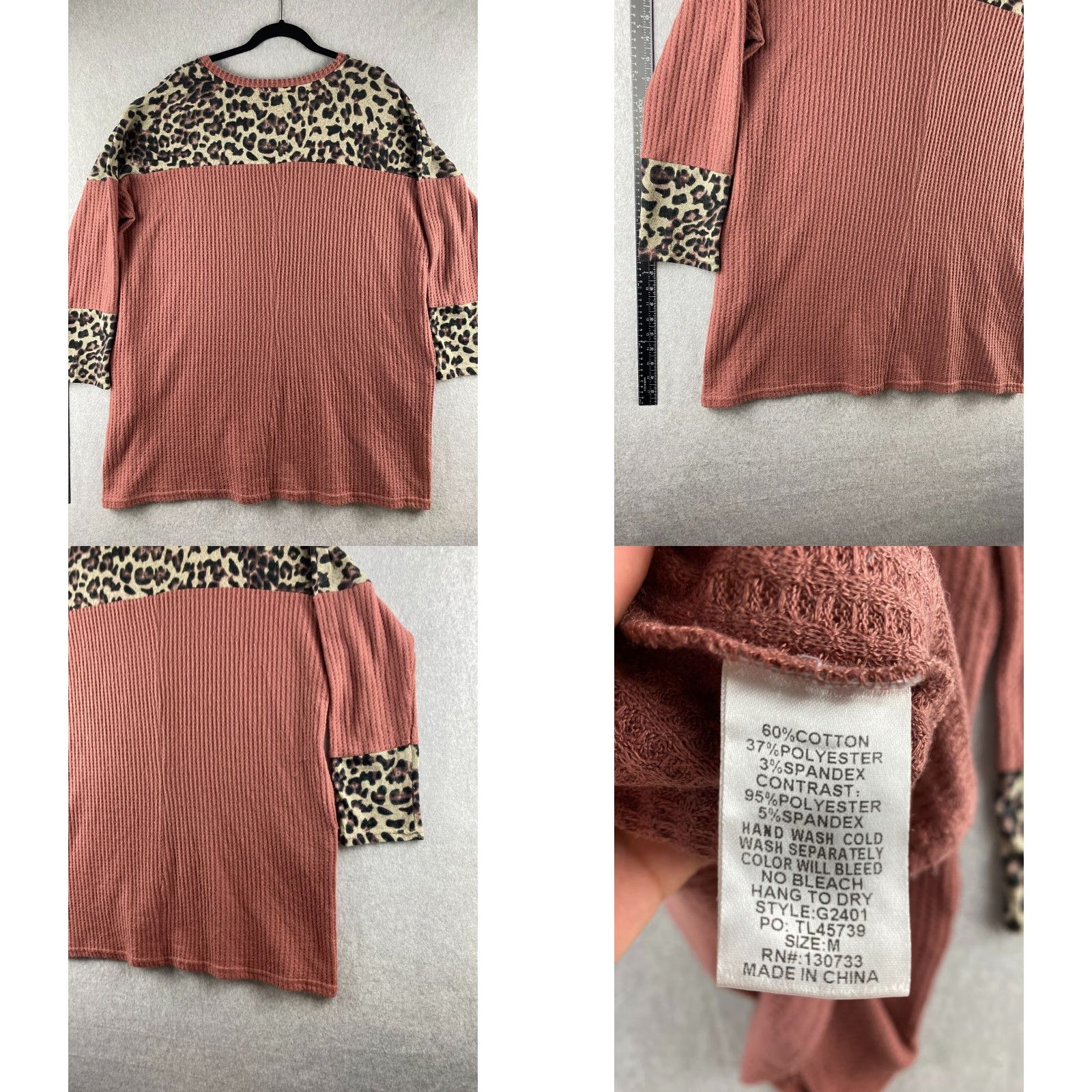 Pinko UMGEE Sweater Womens Medium M Pink Leopard Print Pullover Waffle Knit Knit? Size M / US 6-8 / IT 42-44 - 10 Thumbnail