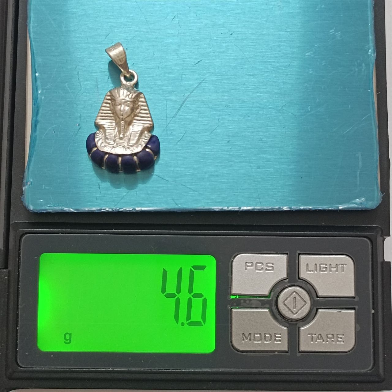 925 Silver Pharaoh Pendant with Lapis Lazuli –Egypt Jewelry