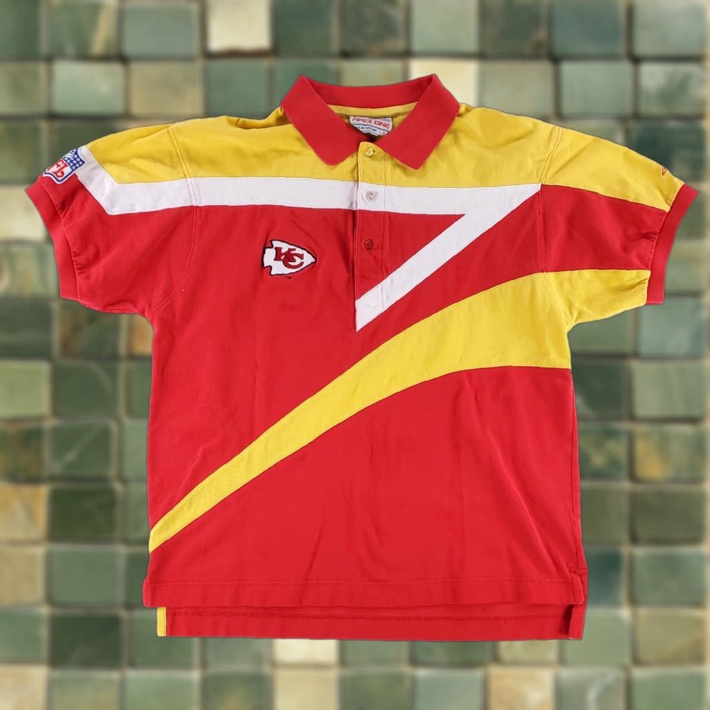 Vintage VINTAGE Kansas City Chiefs Apex One Polo Shirt VTG 90s Pro Line Red Yellow Mens L Polo Shirt Mens L Red Yellow Size US L / EU 52-54 / 3 - 1 Thumbnail