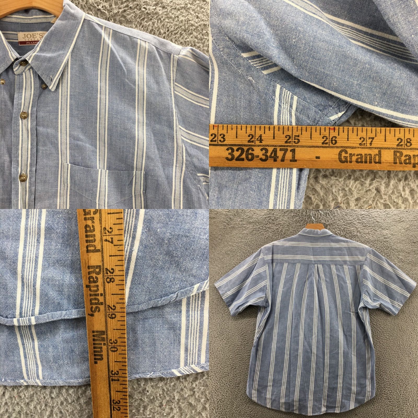 Jos. A. Bank Jos A Bank Joe's Casual Shirt Mens L Blue Striped Short Sleeve Button Up Cotton Size US L / EU 52-54 / 3 - 9 Thumbnail