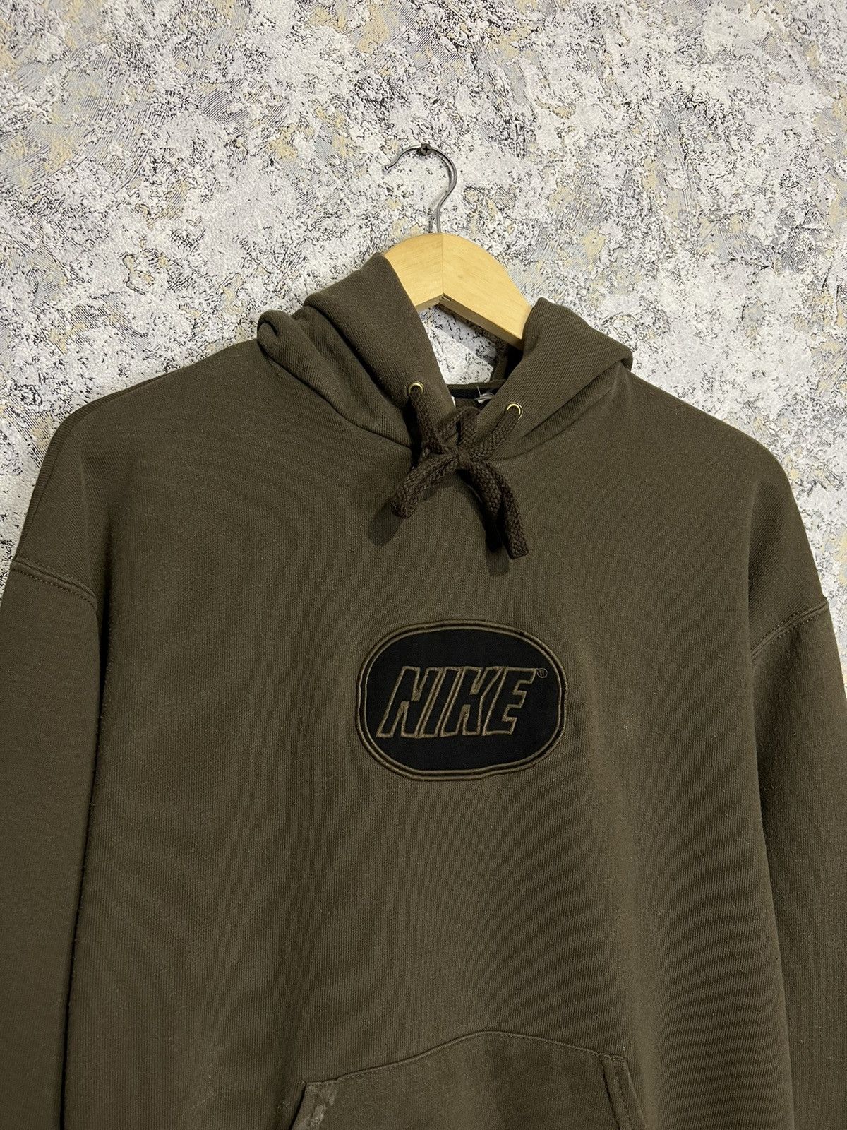Nike × Vintage Vintage Nike Center Big Logo Brown Hoodie Swoosh Y2K Size US M / EU 48-50 / 2 - 2 Thumbnail