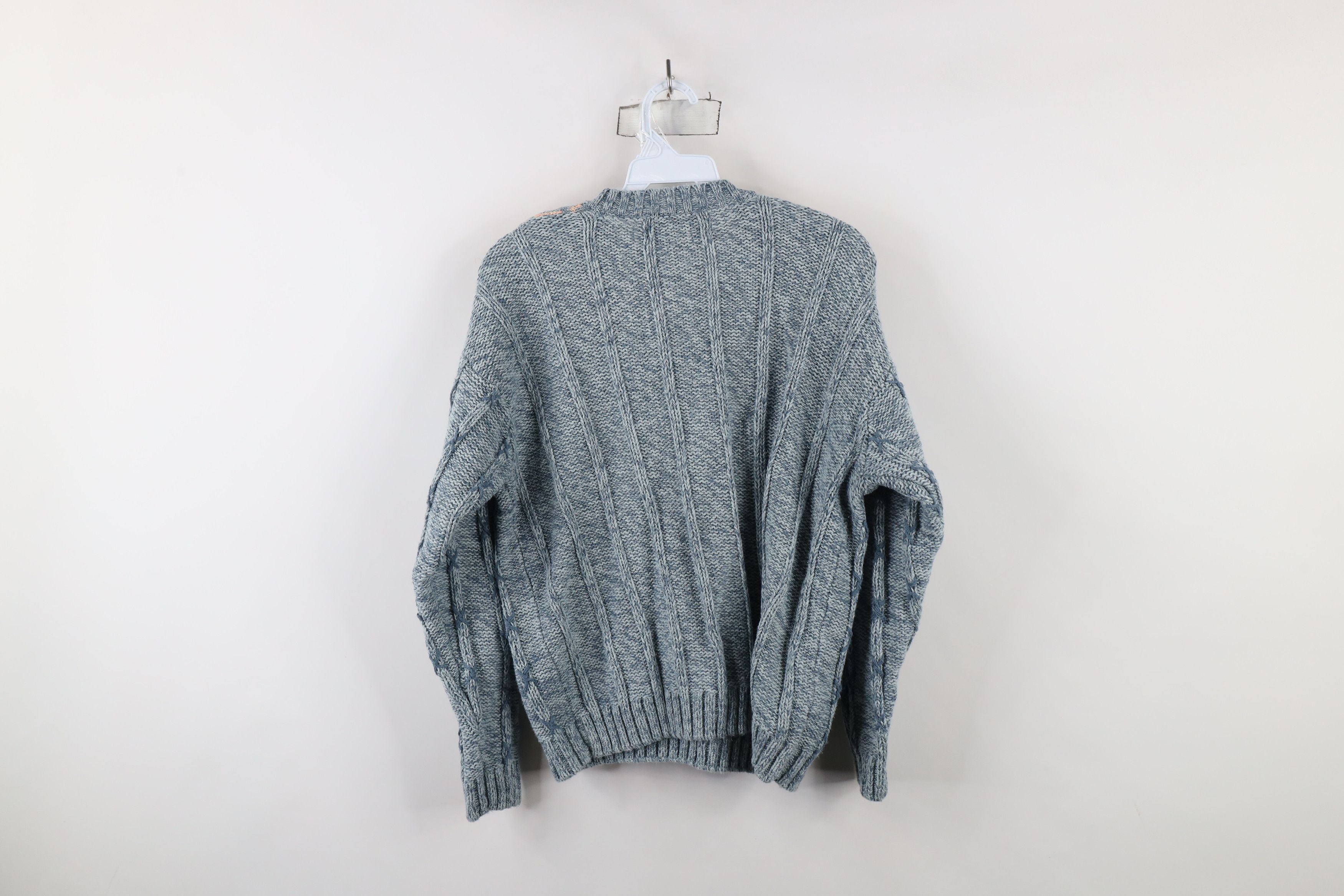 Vintage Vintage 90s Streetwear Dapper Chunky Cable Knit Sweater Blue Size L / US 10 / IT 46 - 6 Thumbnail