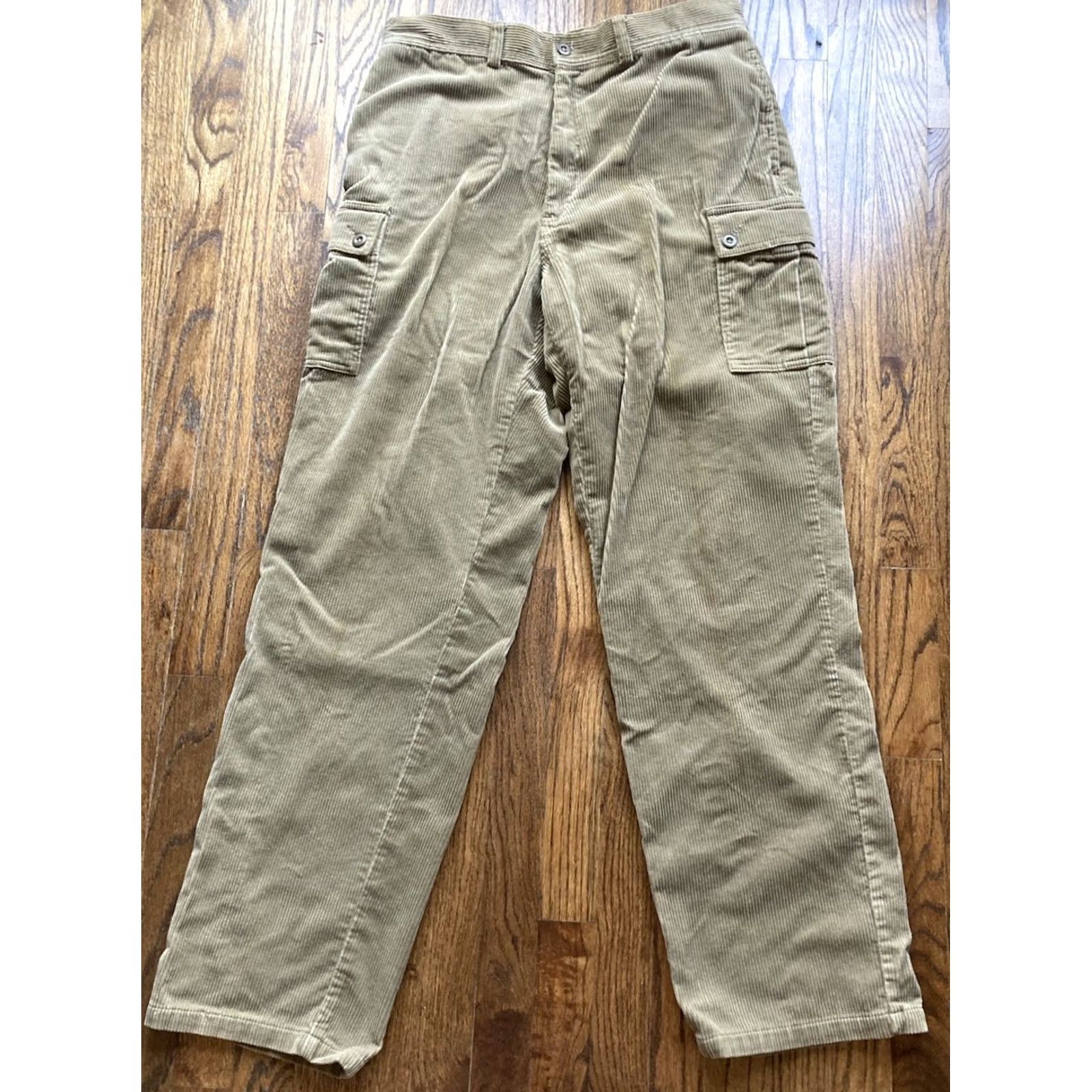 Polo Ralph Lauren VINTAGE Polo Ralph Lauren Cargo Pants Mens 35x32 Beige Corduroy 90s Cargo Pocket Zip Button Logo Size US S / EU 44-46 / 1 - 2 Thumbnail