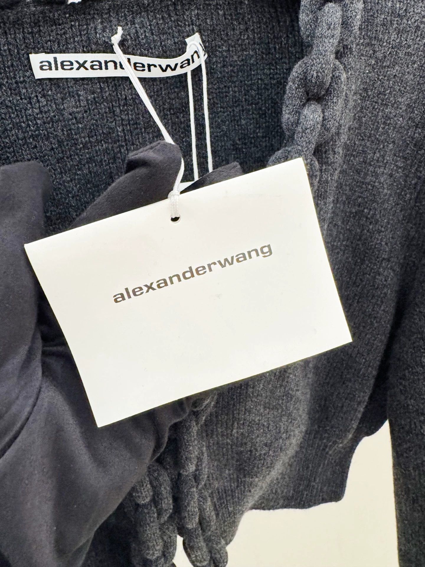 Alexander Wang Alexander Wang gray chain link collar cardigan S 99 new Size S / US 4 / IT 40 - 4 Thumbnail