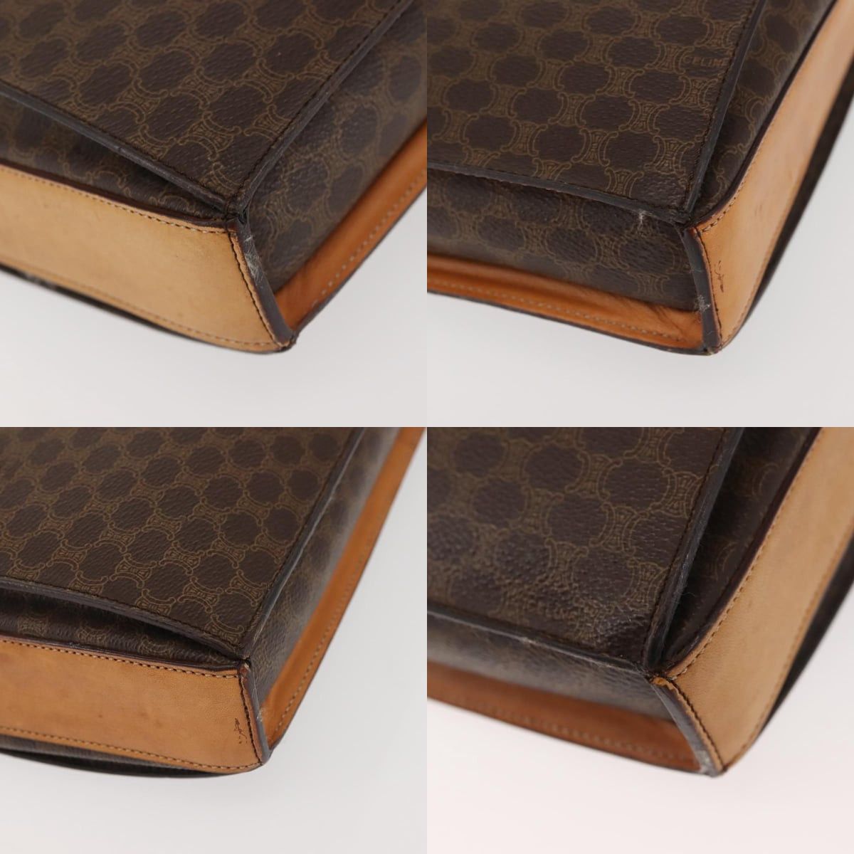 Celine CELINE Macadam Canvas Hand Bag Pvc Leather Brown Gold Size ONE SIZE - 10 Thumbnail