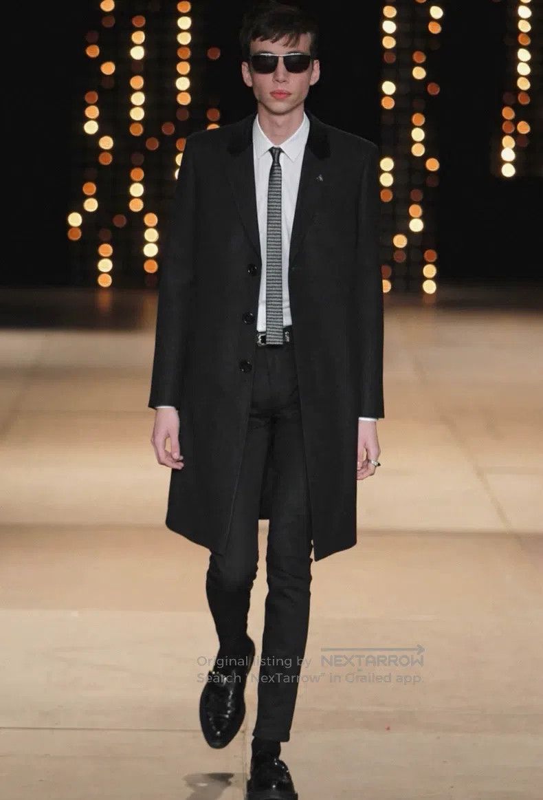 Saint Laurent Paris Saint Laurent Paris Dark Gray Wool and Cashmere Velvet Col Size US M / EU 48-50 / 2 - 5 Thumbnail