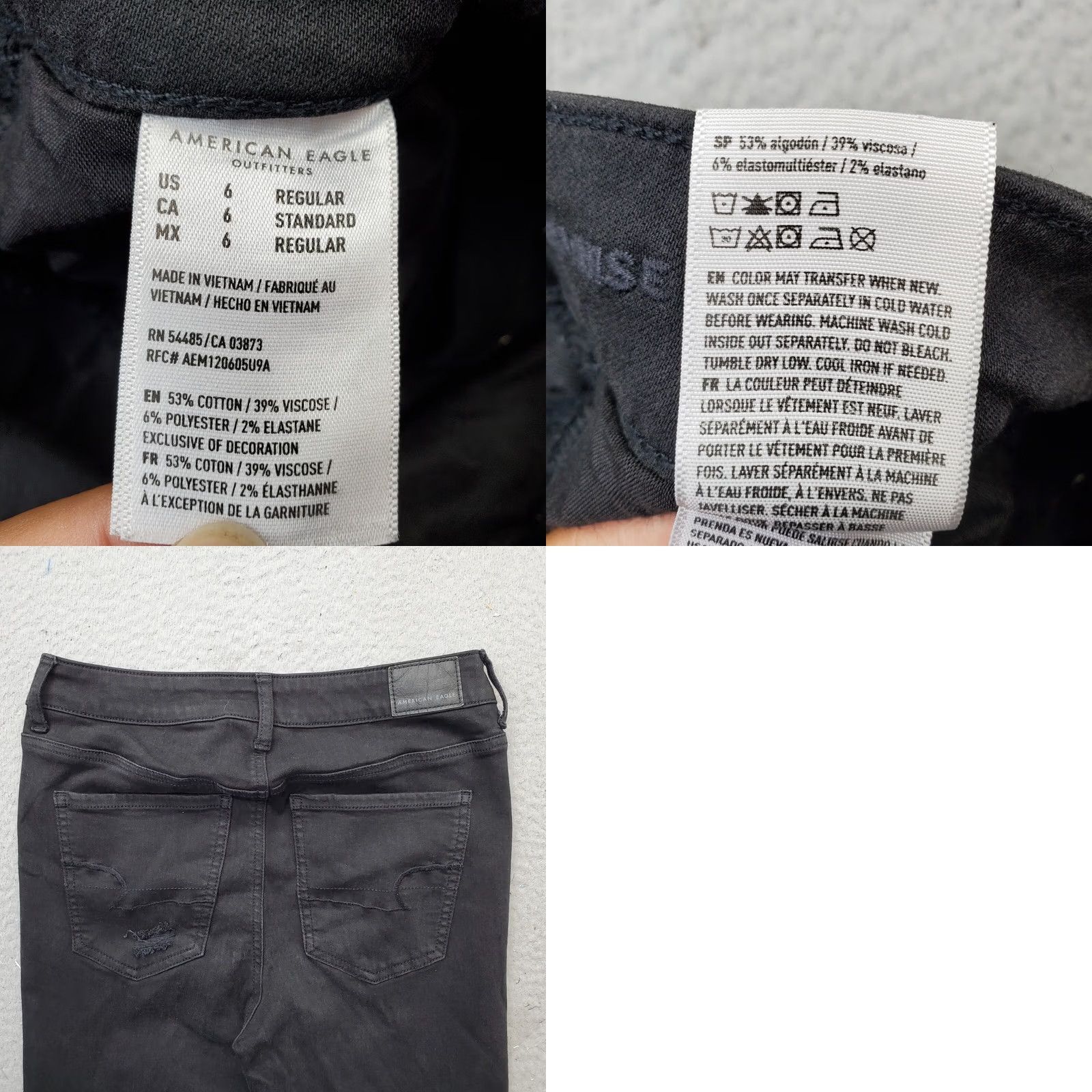 American Eagle Outfitters American Eagle Outfitters Jeans Women 6 Black Skinny 5-Pocket Next Level Stretch 28" Inseam Distressed? No Size 28" / US 6 / IT 42 - 8 Thumbnail