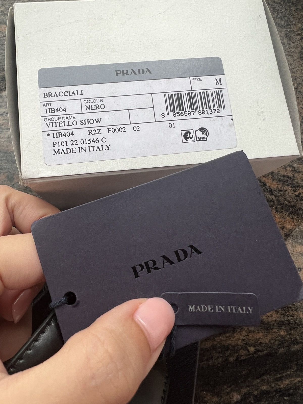 Prada Prada triangle logo leather belt buckle armcuff bracelet Size ONE SIZE - 6 Thumbnail