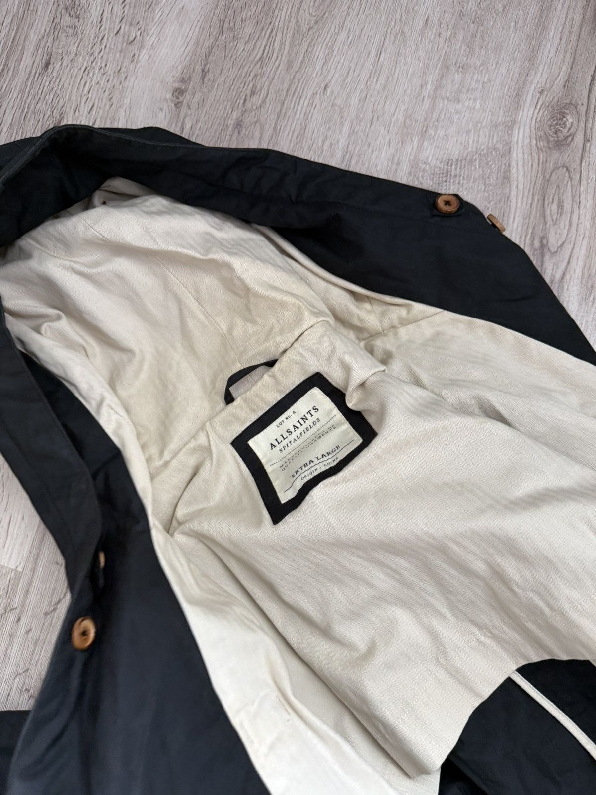 Allsaints AllSaints Valaste Duffle Coat – Black Cotton Hooded Jacket Size US XL / EU 56 / 4 - 22 Thumbnail