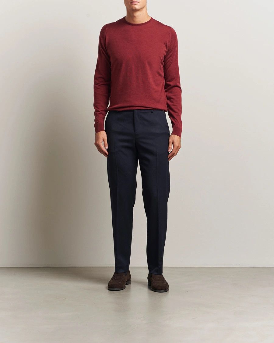 John Smedley JOHN SMEDLEY solid wolf red wool crewneck sweater Medium Size US M / EU 48-50 / 2 - 3 Thumbnail