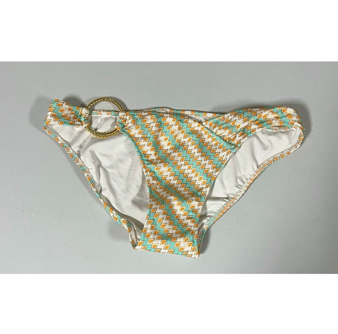Victoria's Secret × Vintage Victoria’s Secret Gold O-Ring Patterned Bikini Bottoms XS ✨ Size ONE SIZE - 1 Thumbnail