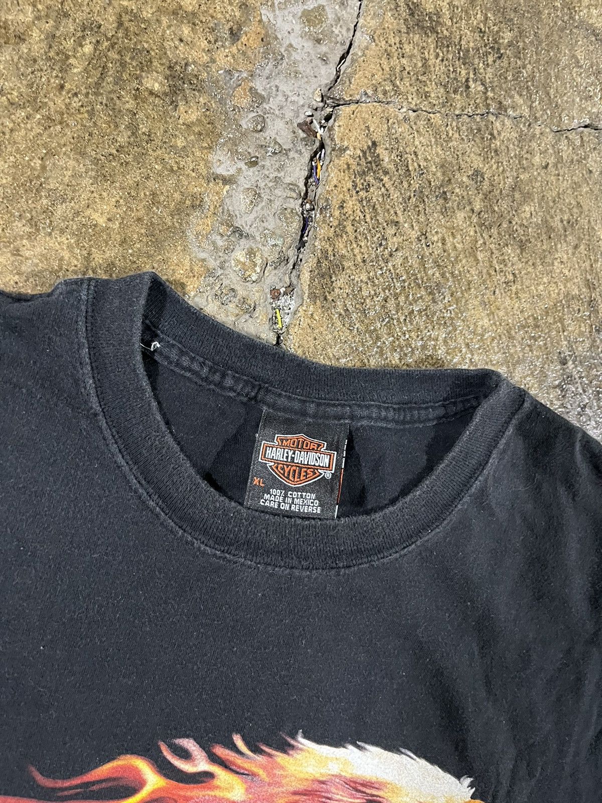 Harley Davidson × Vintage Crazy Vintage Y2K Harley Davidson Eagle Flames Tee Shirt Size US XL / EU 56 / 4 - 8 Thumbnail