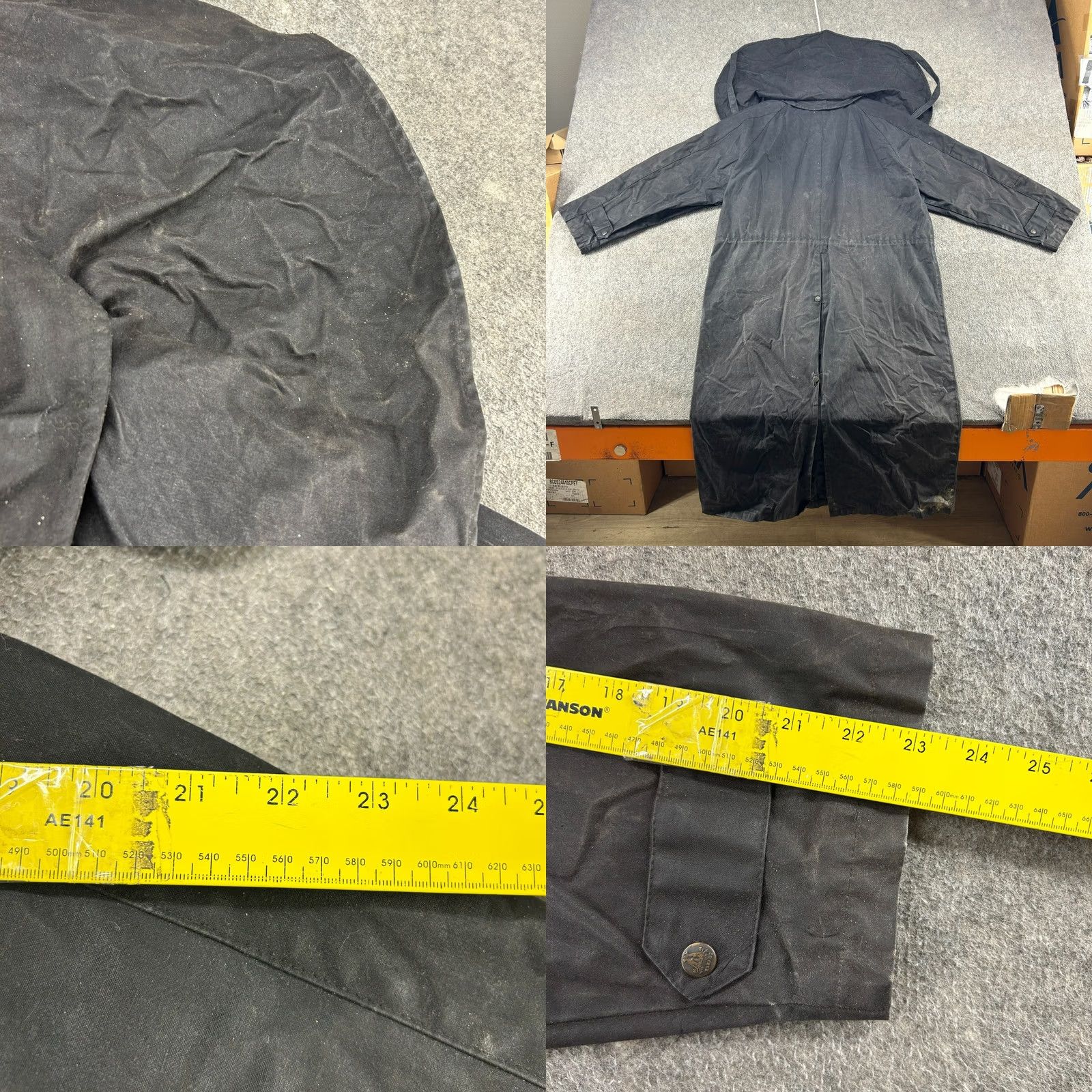 CLOT Kakadu Traders Coat Mens L Black Duster Oilskin Waxed Tin Cloth 1032 Australia Coat Weatherproof Waxed Hooded Long Trench Black Mens L Size US L / EU 52-54 / 3 - 10 Thumbnail