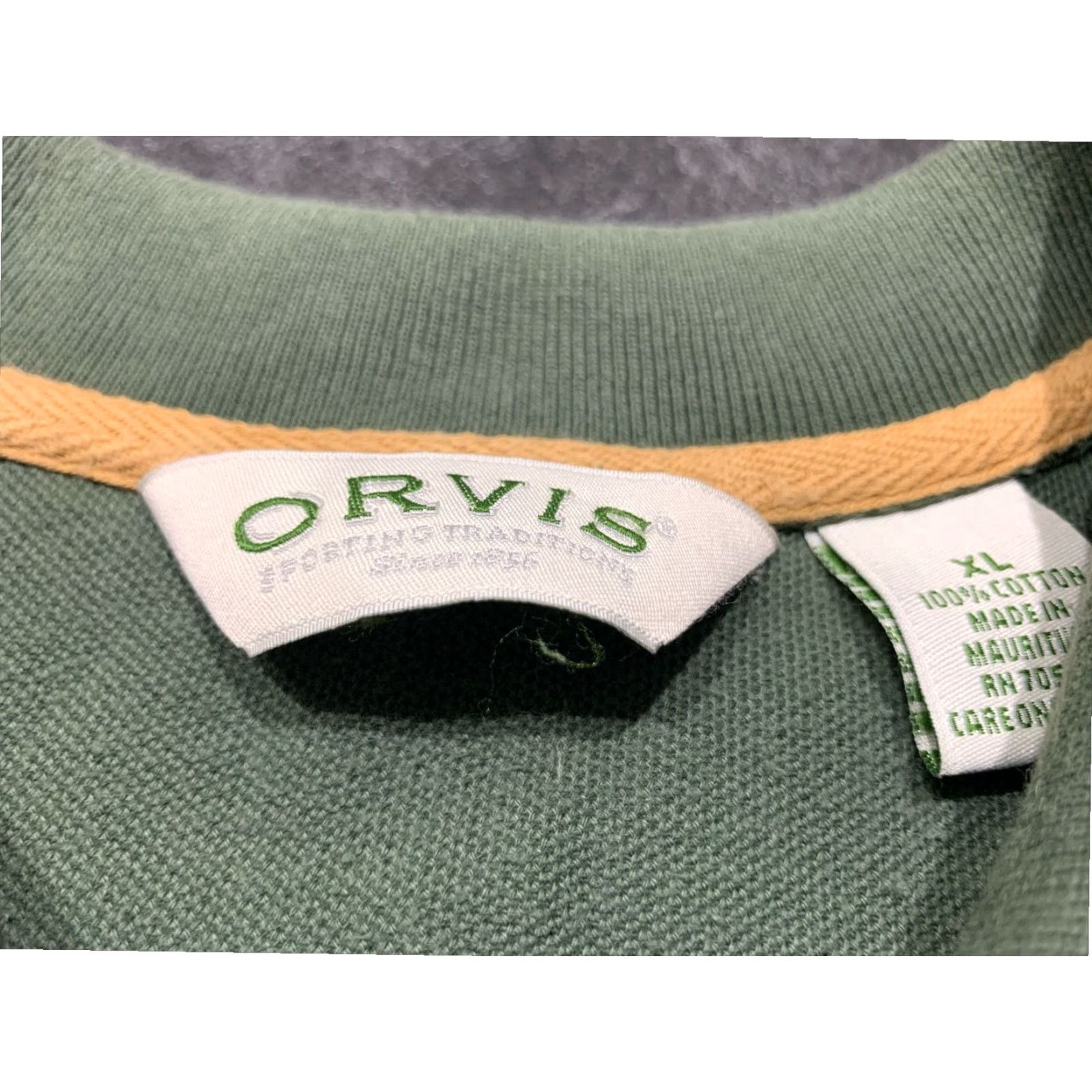 Orvis Orvis Mens XL Green Cotton Polo Shirt Fishing Regular Fit Size US XL / EU 56 / 4 - 5 Thumbnail