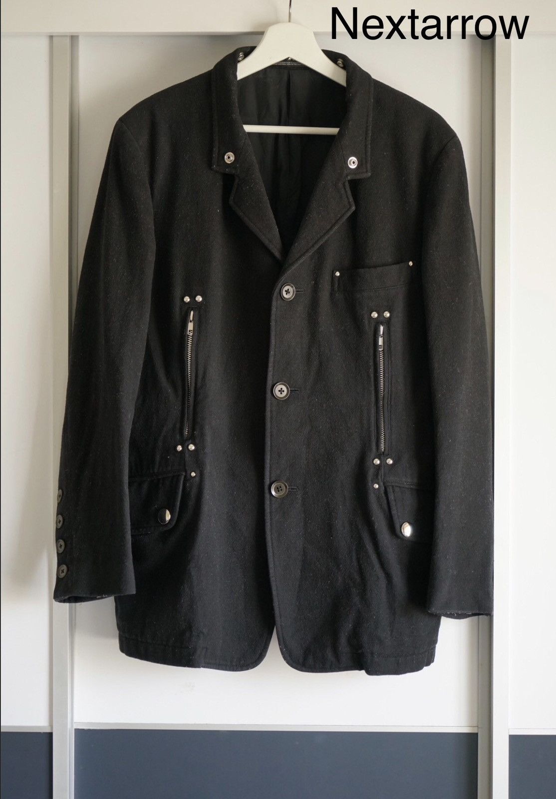 Yohji Yamamoto Yohji Yamamoto 05aw Zip Stud Leather Collar Suit 2412- Size 40S - 1 Thumbnail