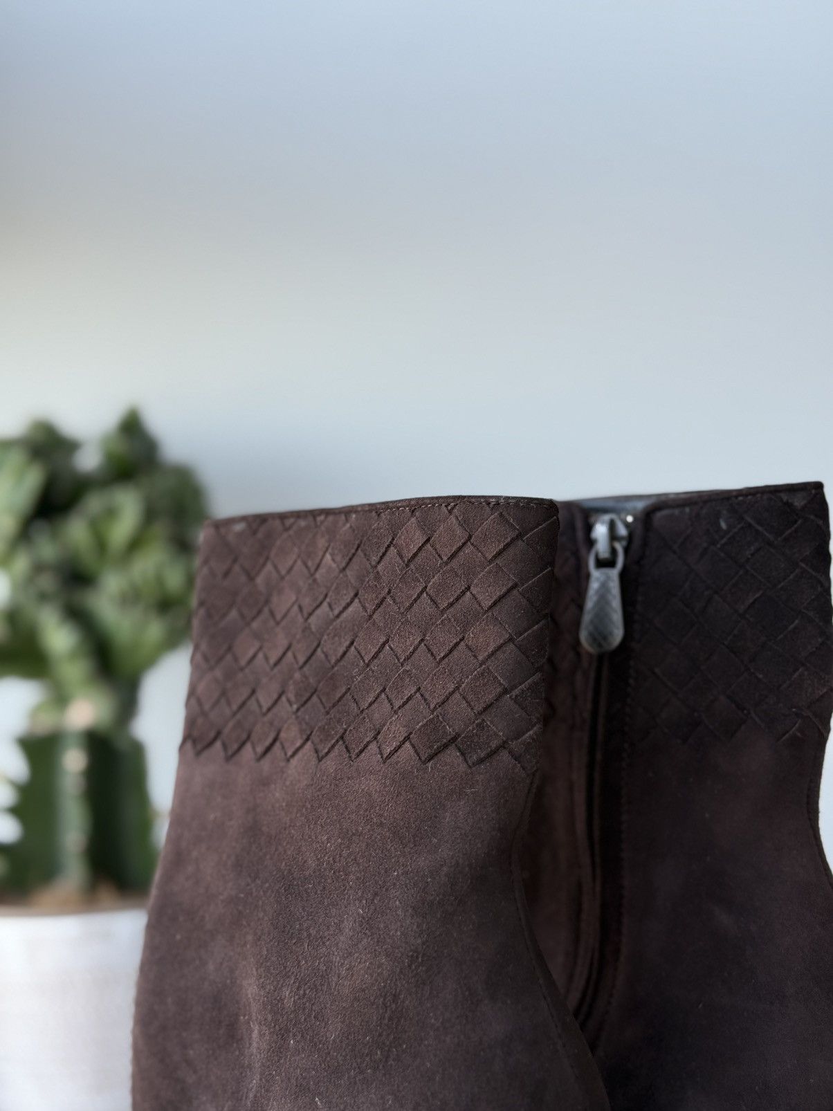 Bottega Veneta RRP $2700 Bottega Veneta Suede Intrecciato High Heel Boots Size US 8 / IT 38 - 8 Thumbnail