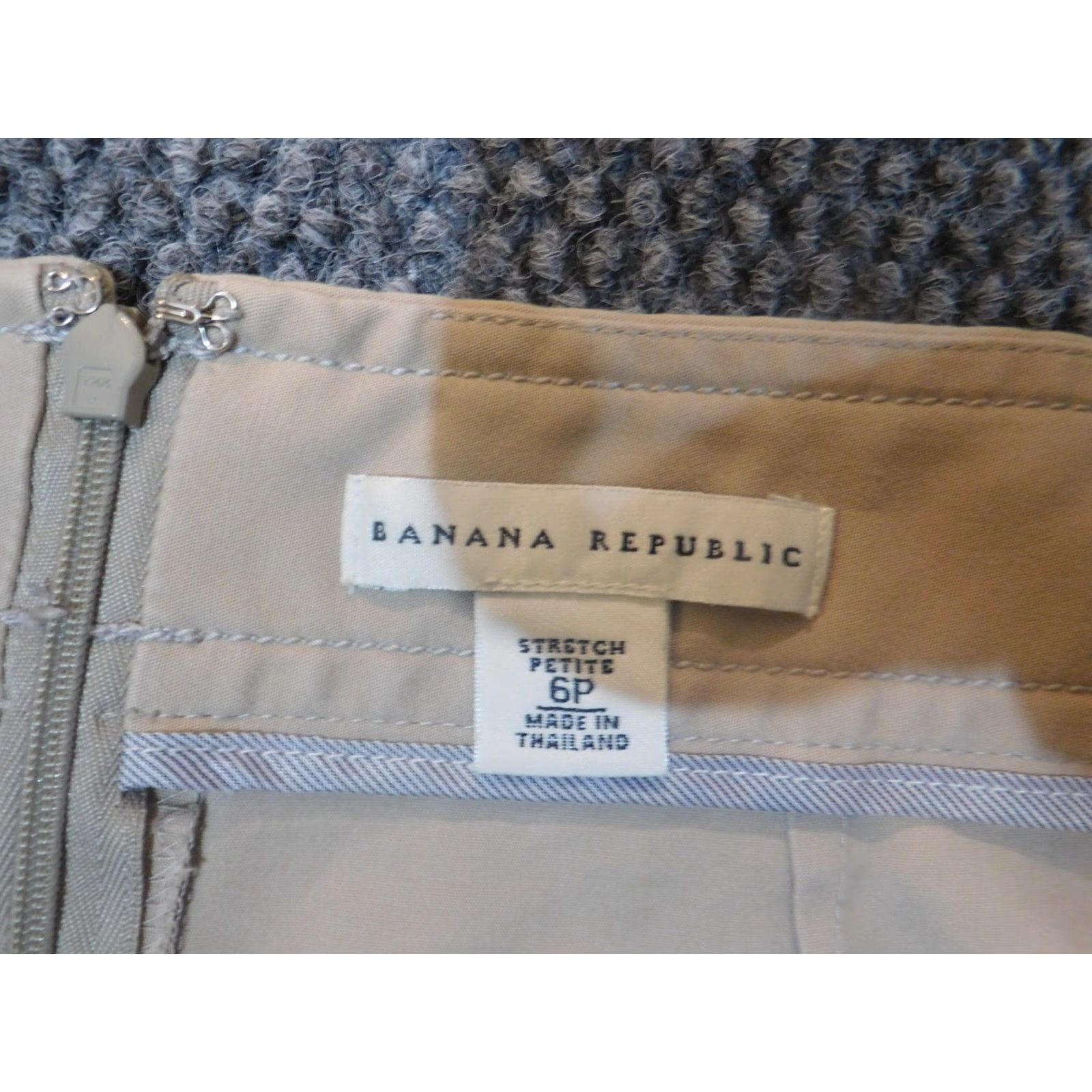 Banana Republic Banana Republic Skirt Womens 6P Petite Beige Zip A-Line Knee Length Stretch Pockets Casual natuur? Size 28" / US 6 / IT 42 - 6 Thumbnail
