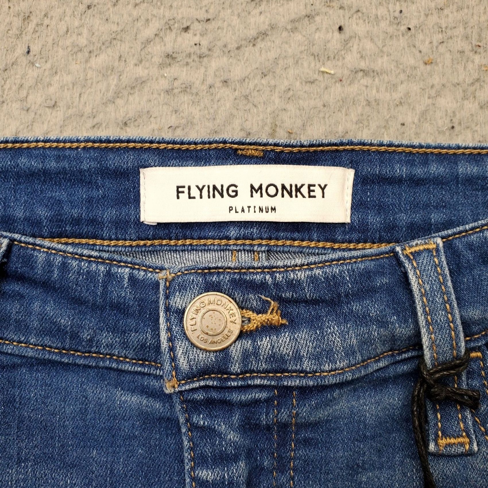 Vintage Flying Monkey Denim Skirt Womens 30 Two Tone Blue Stretch Mini Shorts? Size 30" / US 8 / IT 44 - 7 Thumbnail